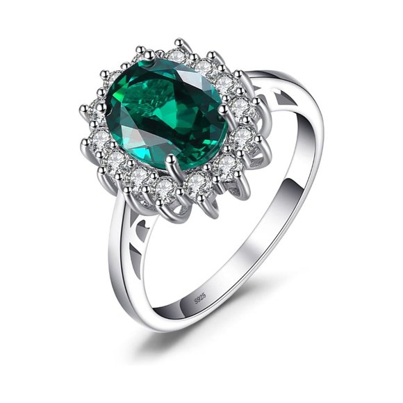 π 1.7ct Emerald Ring - 925 Sterling Silverπ - Picture 4 of 8